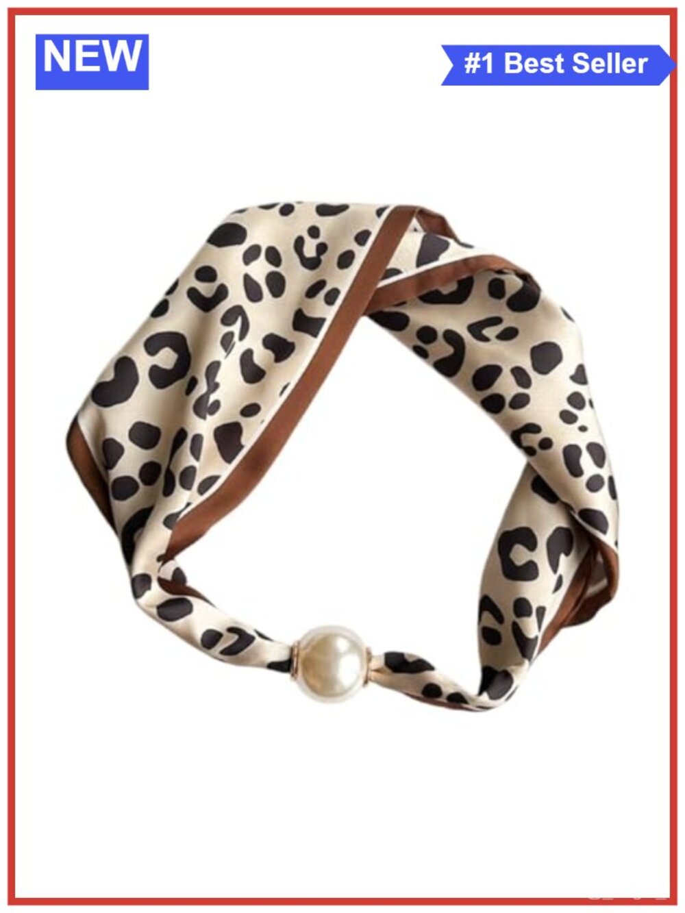Women's Satin Pearl Magnetic Buckle Scarf Charm Buckle Retro Floral Hair Band